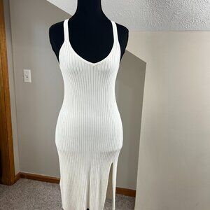 New BCBG MaxAzria Dress Women's XXS Tank Midi Stretch Ribbed LWD Sundress Y2K 90